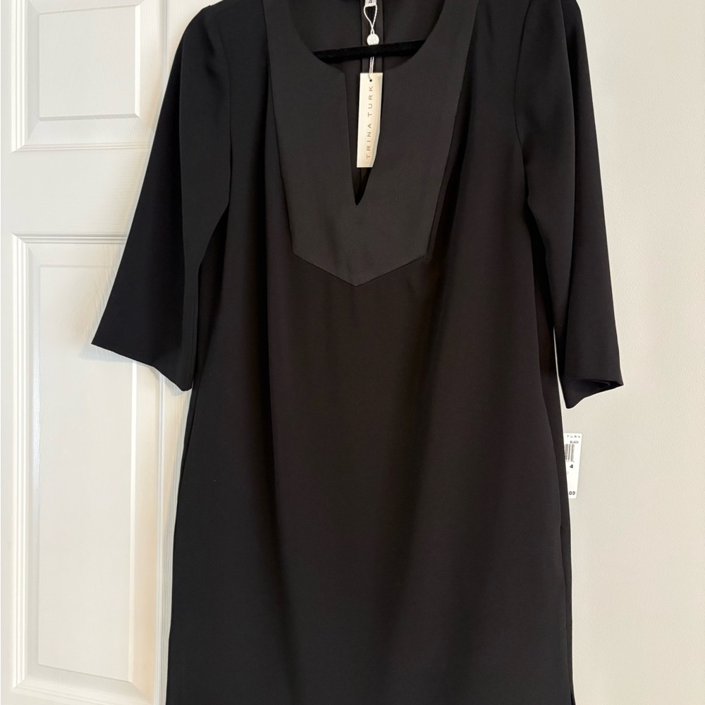 Trina Turk Classic Black Long Sleeve Dress